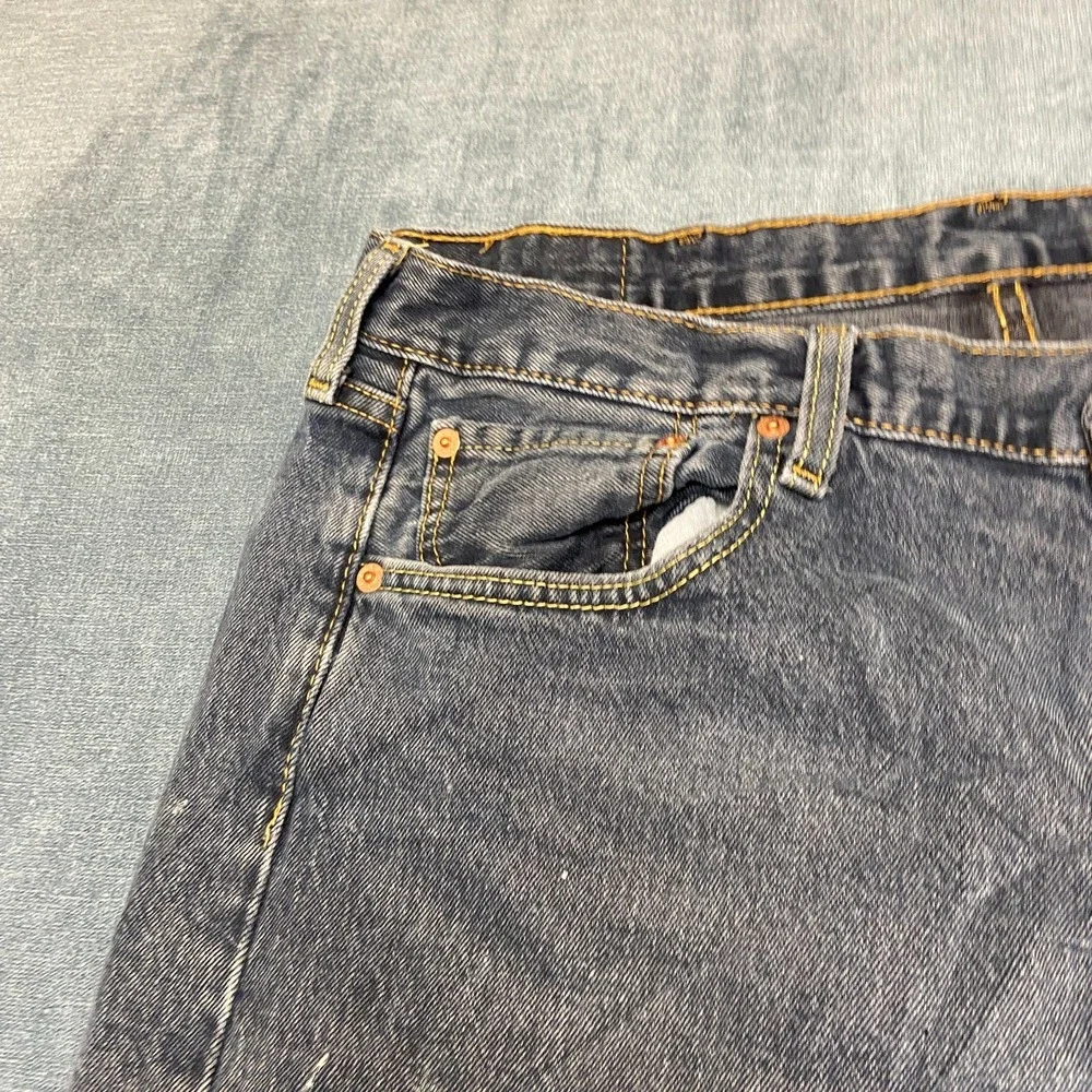 Levi's 501 Jeans Mens 38 Black Denim Straight Medium Wash High Rise Original Fit